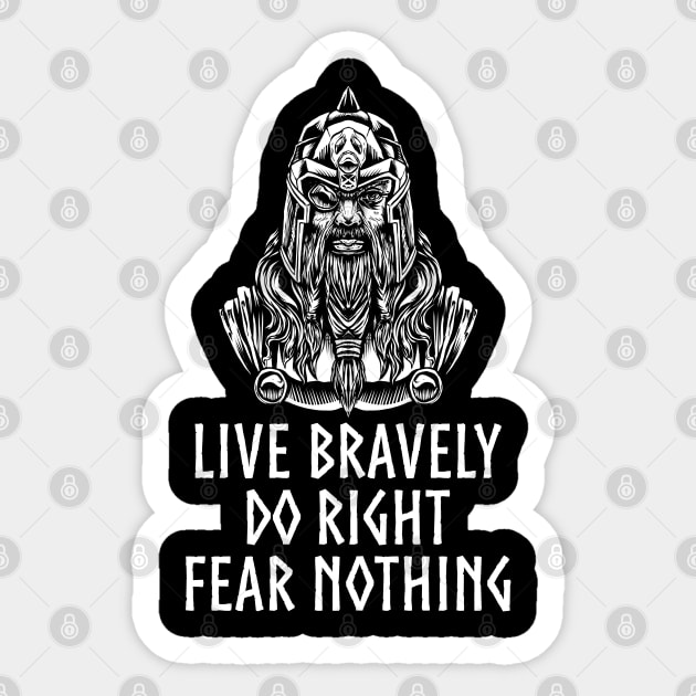 Medieval Norse Mythology - Motivational Viking - Odin Sticker by Styr Designs